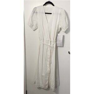 Garnet Hill Sample Gwyn Organic Cotton Voile Wrap Dress Small NEW Dropped Design
